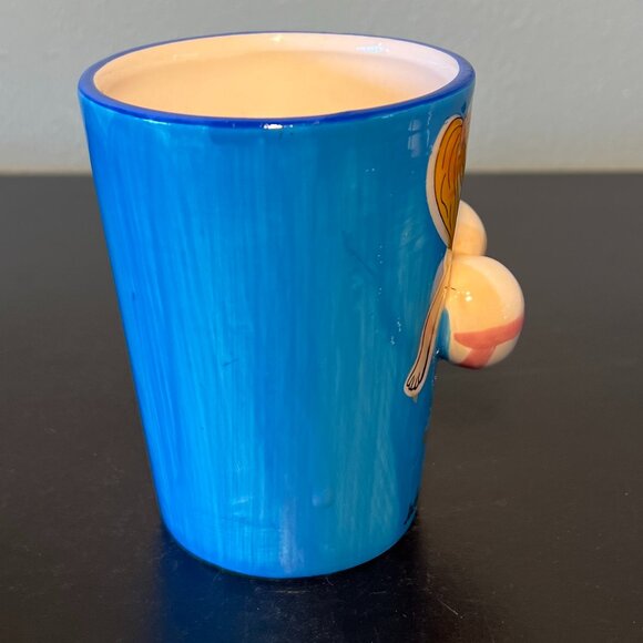 VINTAGE 3D Big Boobs Busty Babe Bikini Beach Bra Ceramic Mug ~ Blonde Ponytail - Picture 7 of 10